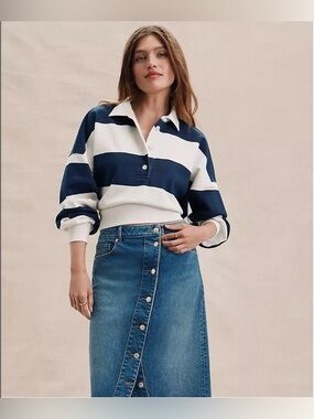 NWOT LOFT Rugby Style Sweatshirt